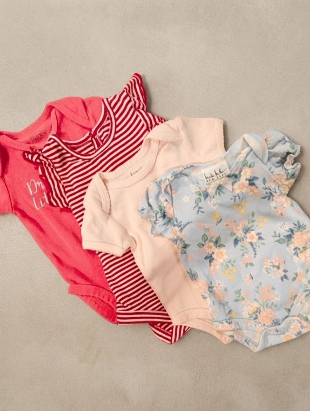 0-3M Baby Onesies Set - Floral, Stripes, and Solid